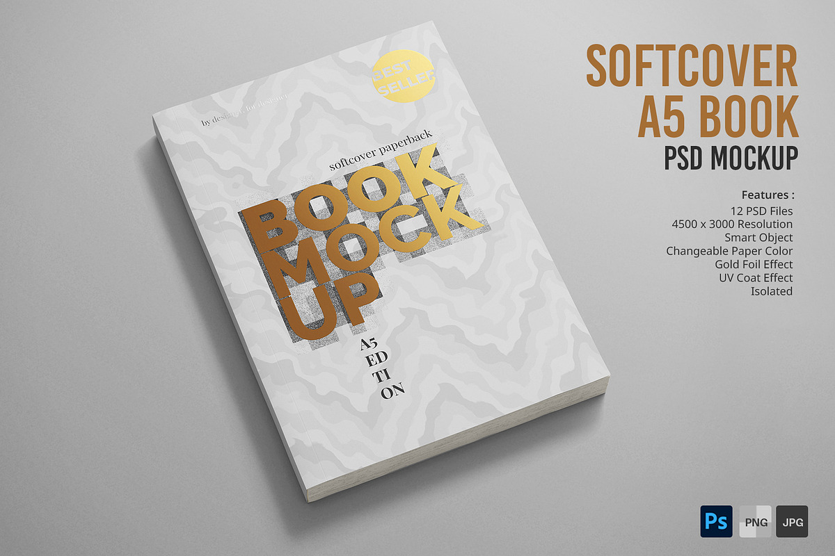 Softcover A5 Book PSD Mockup Set, a Mockup by Remnand Studio (Photo 1 of 10)