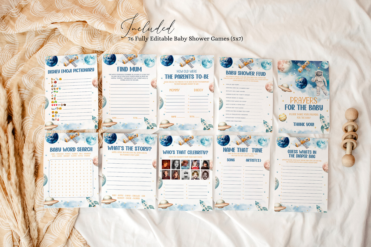 Outer Space Baby Shower Game Package, a Templates & Theme by Digital_Mind (Photo 2 of 6)