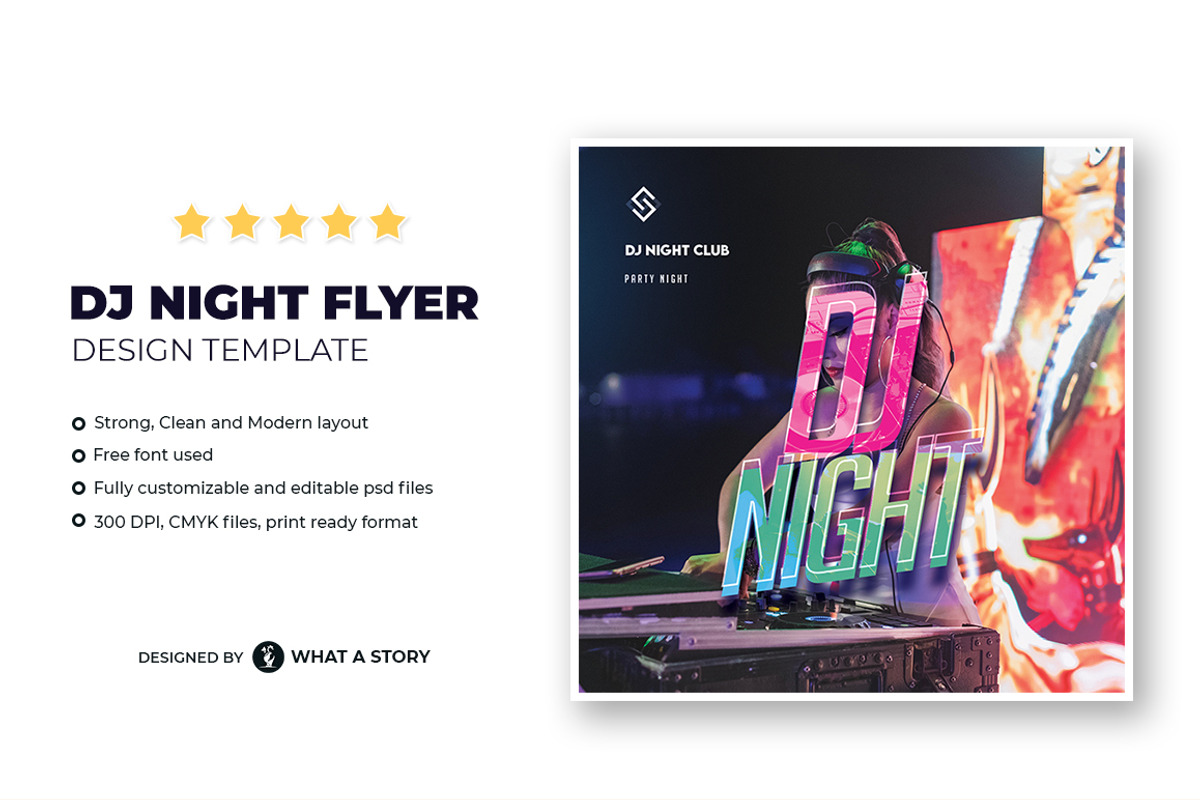 Dj Night Flyer Template, a Flyer Template by What a Story