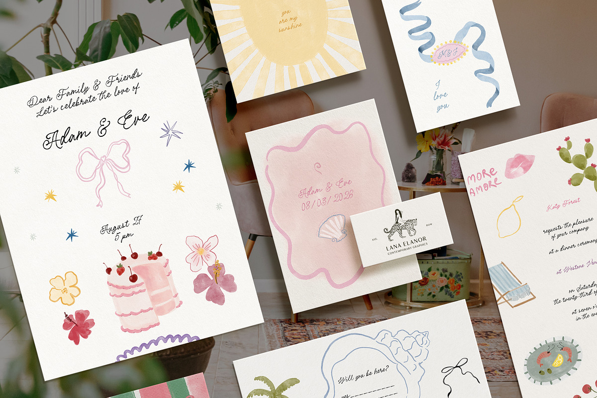 Whimsical & Hand-Drawn Summer Icons, an Object Graphic by Lana Elanor (Photo 3 of 12)