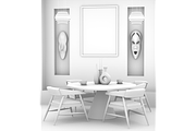 Mock up 3d interior of the cafe, a Print Template by Larser (Thumbnail 2 of 2)
