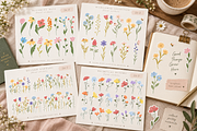 90 Whimsical Flowers Clipart, a Decorative Illustration by Anna Studio (Thumbnail 4 of 12)