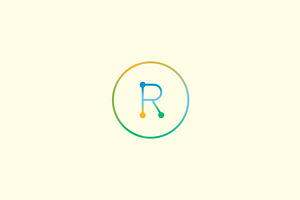 Abstract Colorful Line Letter R Logo