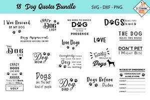 18 Dog Quotes Bundle - SVG DXF PNG
