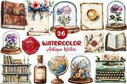 Antique Writer Clipart, an Illustration by CreationArt (Thumbnail 1 of 5)