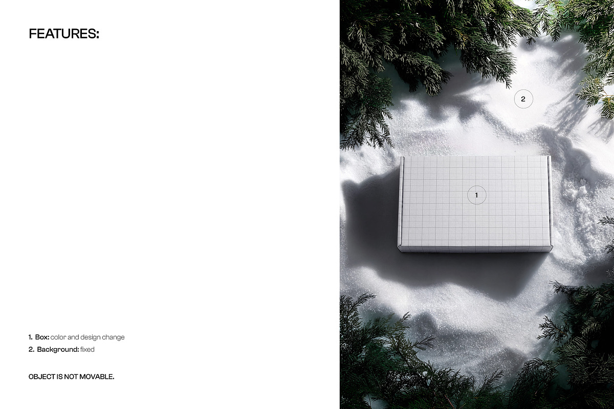 Mailer Box in Snow Mockup, a Packaging Mockup by creatsy5 (Photo 3 of 5)