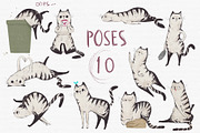 Sweet cat set, an Animal Illustration by ZapolzunArt (Thumbnail 4 of 6)