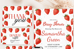 Berry Shower Baby Shower Invitation, a Card Template by Shinehoon