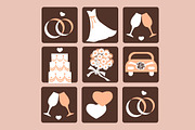 Weeding set - icons and card, an Illustration by zoya (Thumbnail 3 of 3)