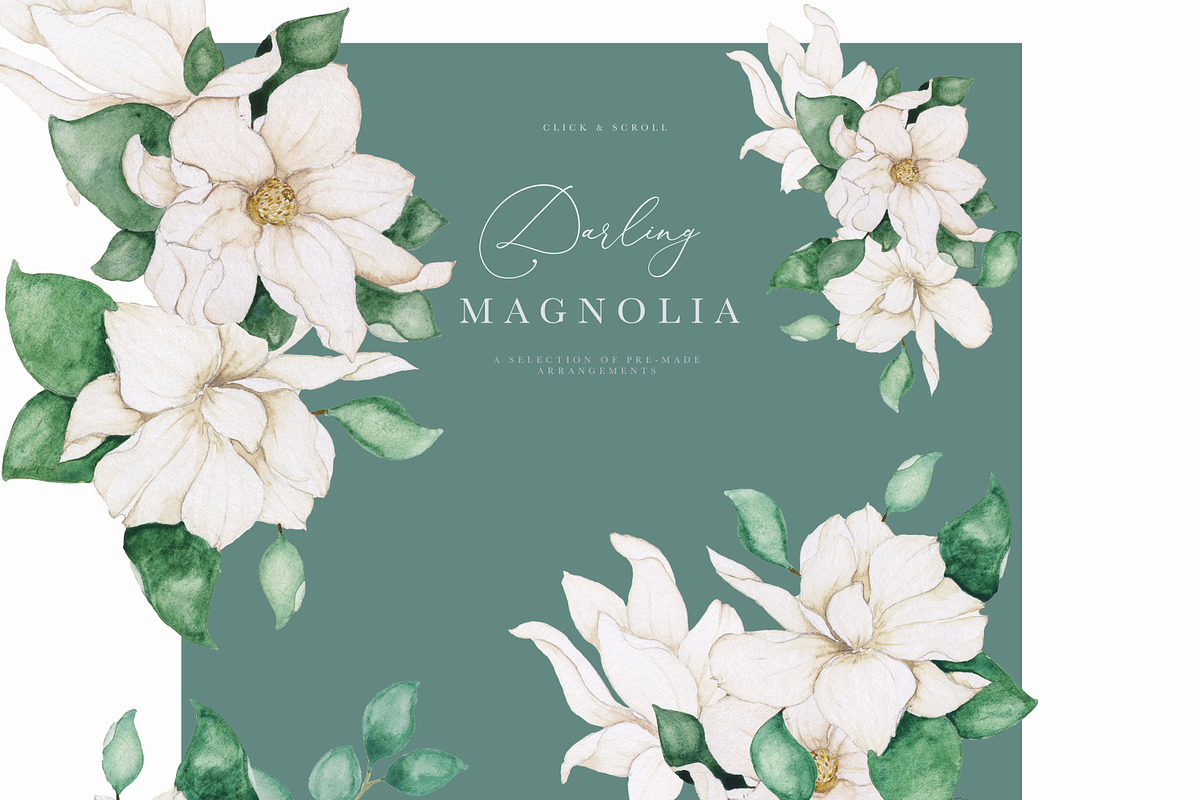 Floral Line Art & Watercolor Set, an Illustration by Laras Wonderland (Photo 6 of 9)