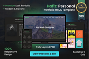 Hafiz - Dark Portfolio Resume HTML, a HTML Template by Themeplaza (Thumbnail 1 of 6)