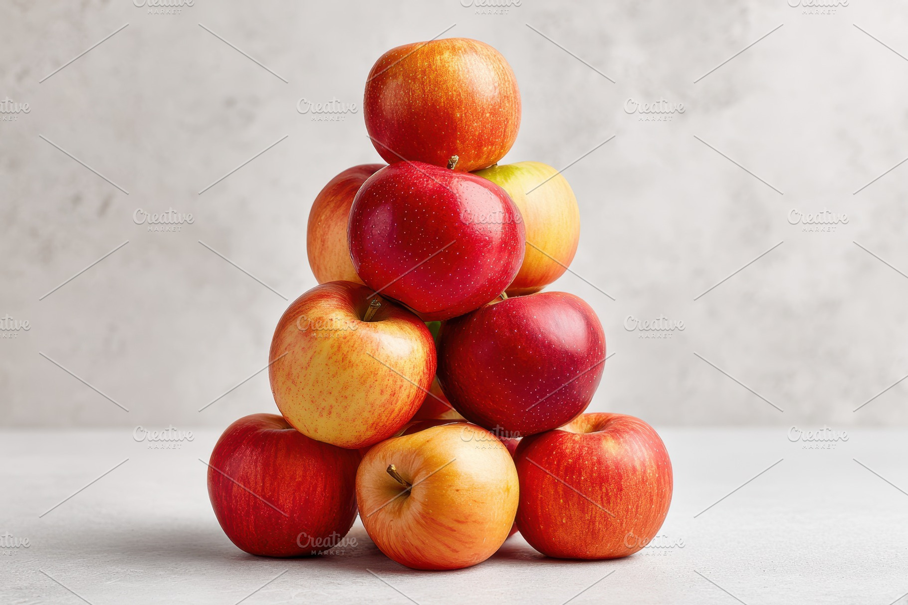 Stacked red and yellow apples, a Food & Drink Photo by AlyaAnd