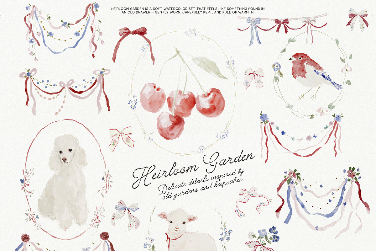 Heirloom Garden: watercolor clipart, a Decorative Illustration by Purple (Photo 5 of 9)