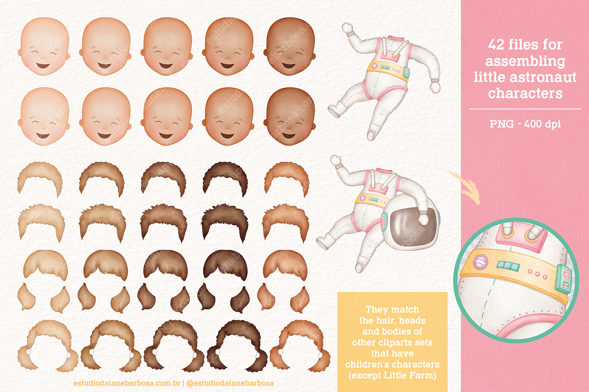 Space Trip (Candy) - Cliparts Set, an Illustration by Estudio Daiane Barbosa (Photo 7 of 10)
