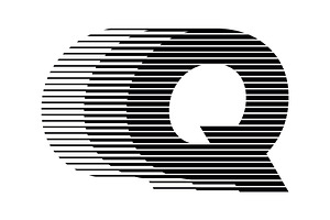 Letter Q speed motion lines logo