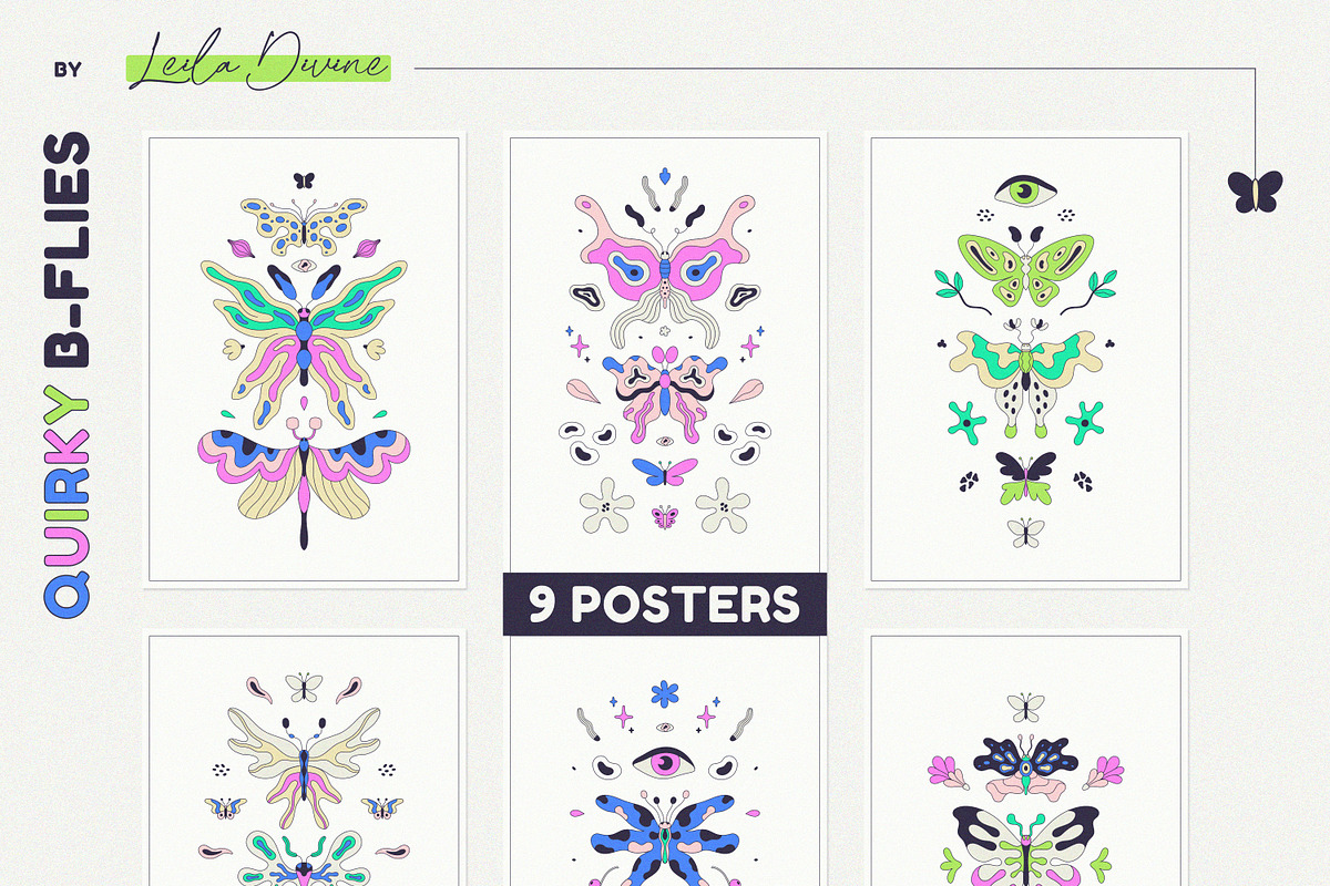Quirky B-Flies - Clipart Collection, a Graphic by Leila Divine (Photo 8 of 13)
