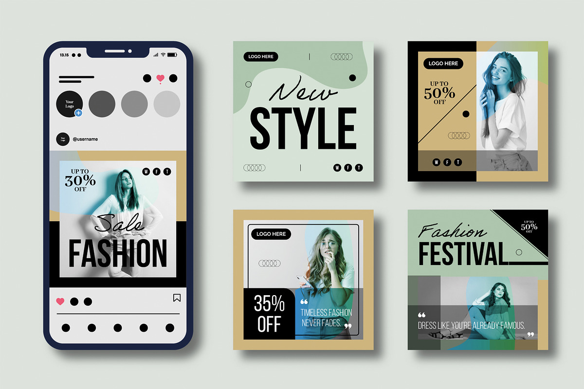 Trendy Fashion Social Media Design, a Social Media Template by MightyDesign (Photo 2 of 8)