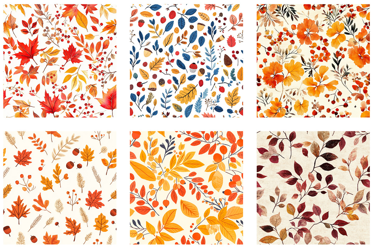 Autumn Leaves Seamless Pattern, a Pattern Graphic by designcity5 (Photo 4 of 5)