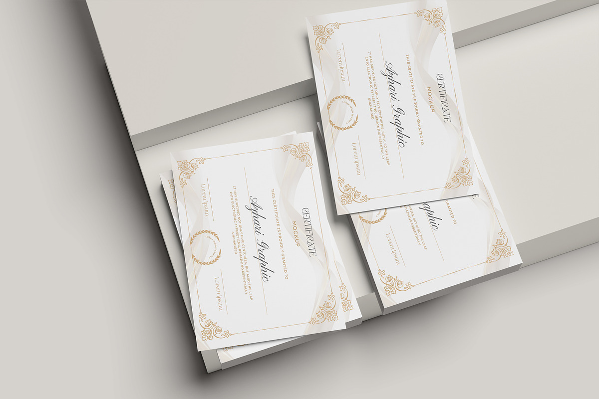 Certificate Mockup, an Advertising Mockup by NyakBiett (Photo 3 of 7)
