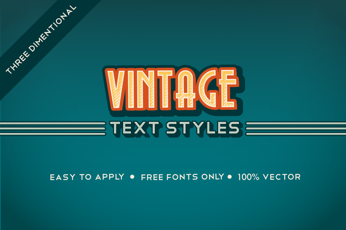 3D Vintage Graphic Style Pack, a Brushes & More by Vectricity Designs (Photo 1 of 5)