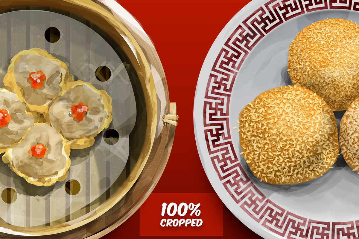 Dimsum chinese food hand drawn, a Food Illustration by DickyJiang Illustrations (Photo 3 of 6)