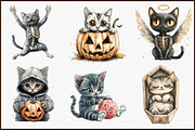 Cute Skeleton Cat Clipart, an Illustration by Sublimation Artist (Thumbnail 3 of 6)