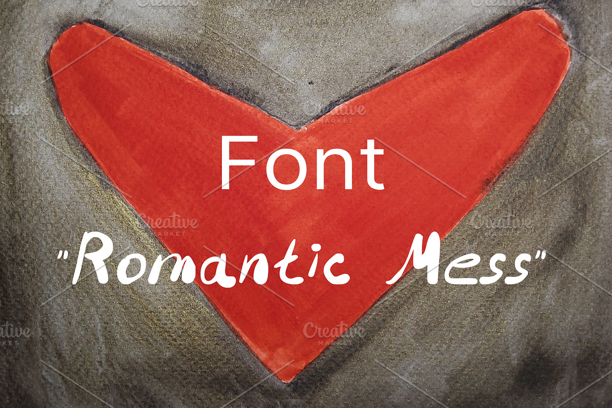 Font Romantic Mess., a Handwritten Font by Digital illustration shop (Photo 1 of 5)
