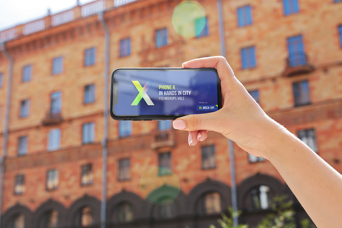 iPhone X in Hands City PSD Mockups, a Product Mockup by Hi, Mock-Up! (Photo 10 of 17)