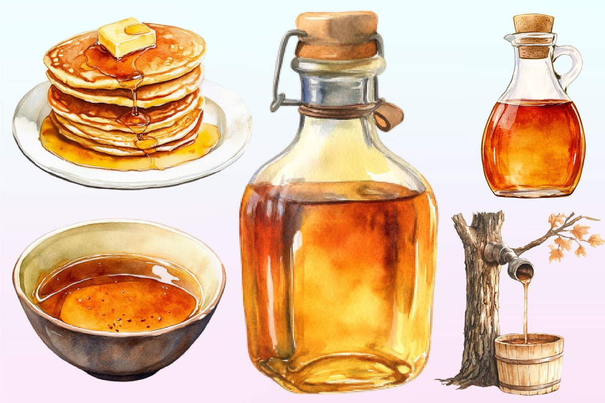 Watercolor Maple Syrup Clipart, a Graphic by CitraGraphics (Photo 2 of 4)