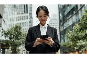Asian businesswoman using a, a Person Photo by Sergey Kotenev