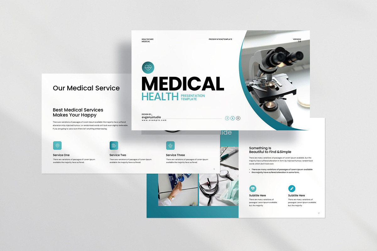 Medical Health Presentation Template, a Presentation Template by evgenystudio (Photo 3 of 8)