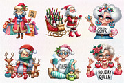 Funny Old Lady Christmas Sublimation, an Illustration by CreationArt (Thumbnail 3 of 6)
