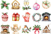 Cute Holly Christmas Clipart Bundle, an Illustration by Designking (Thumbnail 2 of 5)
