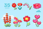 Enchanted Love Garden – Watercolor, a Seasonal Illustration by CreativeValuation (Thumbnail 2 of 12)