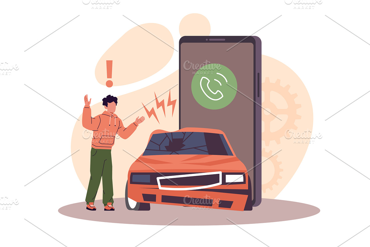 Online roadside assistance. Service, a Transportation Illustration by YummyBuum