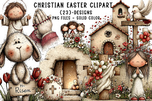 Christian Easter Clipart, an Illustration by CreationArt