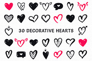 Hand drawn hearts. Big collection., a Decorative Illustration by JuliaMalinovskaya (Thumbnail 2 of 10)