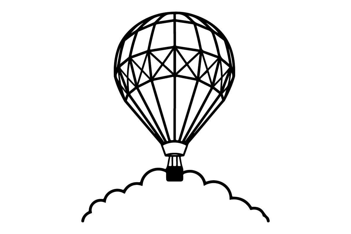 Hot Air Balloon Silhouette Bundle, an Object Illustration by Gaye Art (Photo 2 of 31)
