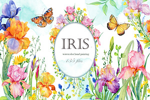 Iris watercolor set