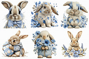 Watercolor Spring Rabbit Clipart, an Illustration by Libby Wishes (Thumbnail 5 of 8)