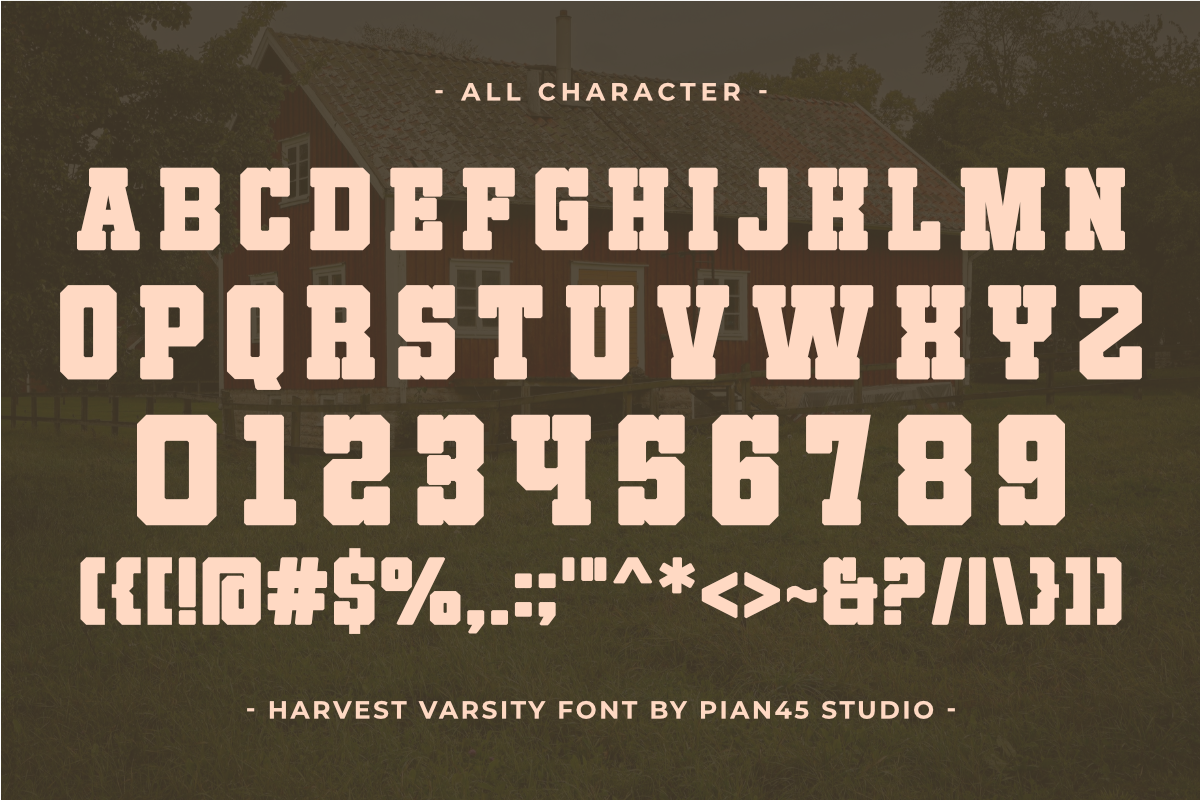 Harvest Varsity - Slab Serif Font, a Slab Serif Font by Pian45 Studio (Photo 6 of 8)