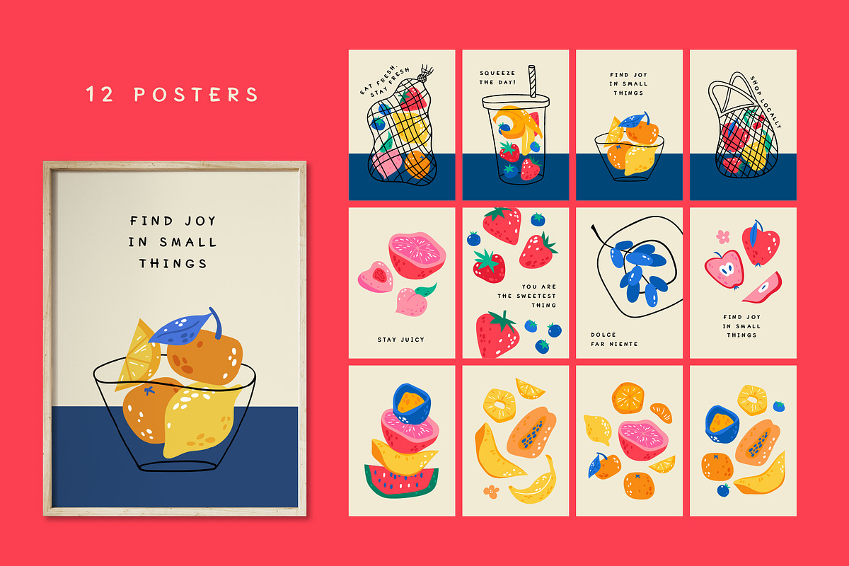 Fruits | Clipart + patterns, a Food Illustration by katieromanoff_art (Photo 7 of 15)
