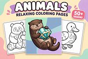 Animals: Relaxing Coloring Pages #1, an Animal Illustration by Inkivelle Studio (Thumbnail 1 of 3)