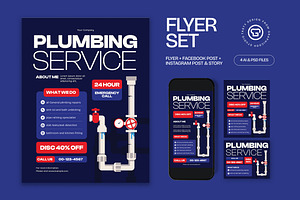 Plumbing Service Flyer, a Flyer Template by graphicook