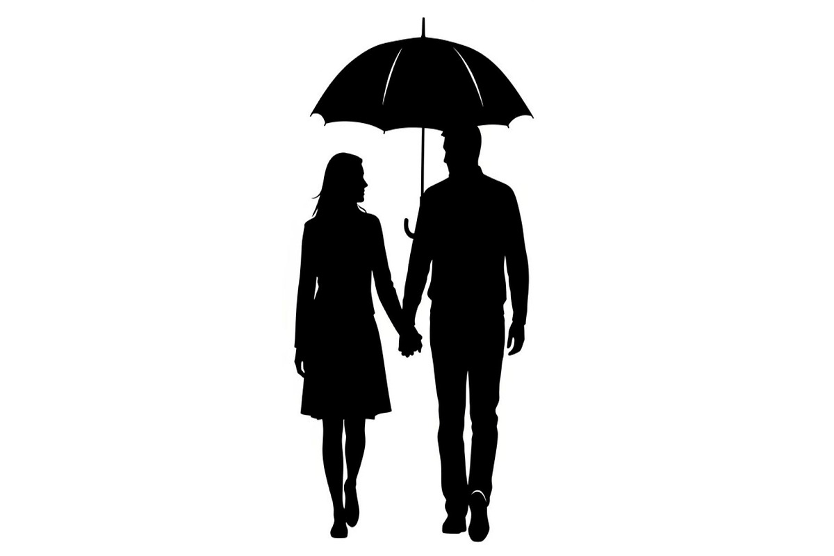 50 Couple Umbrella Silhouette Bundle, an Illustration by Designs_River (Photo 33 of 51)