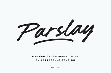 Parslay - Clean Brush Script Font, a Script Font by Letteralle Studios