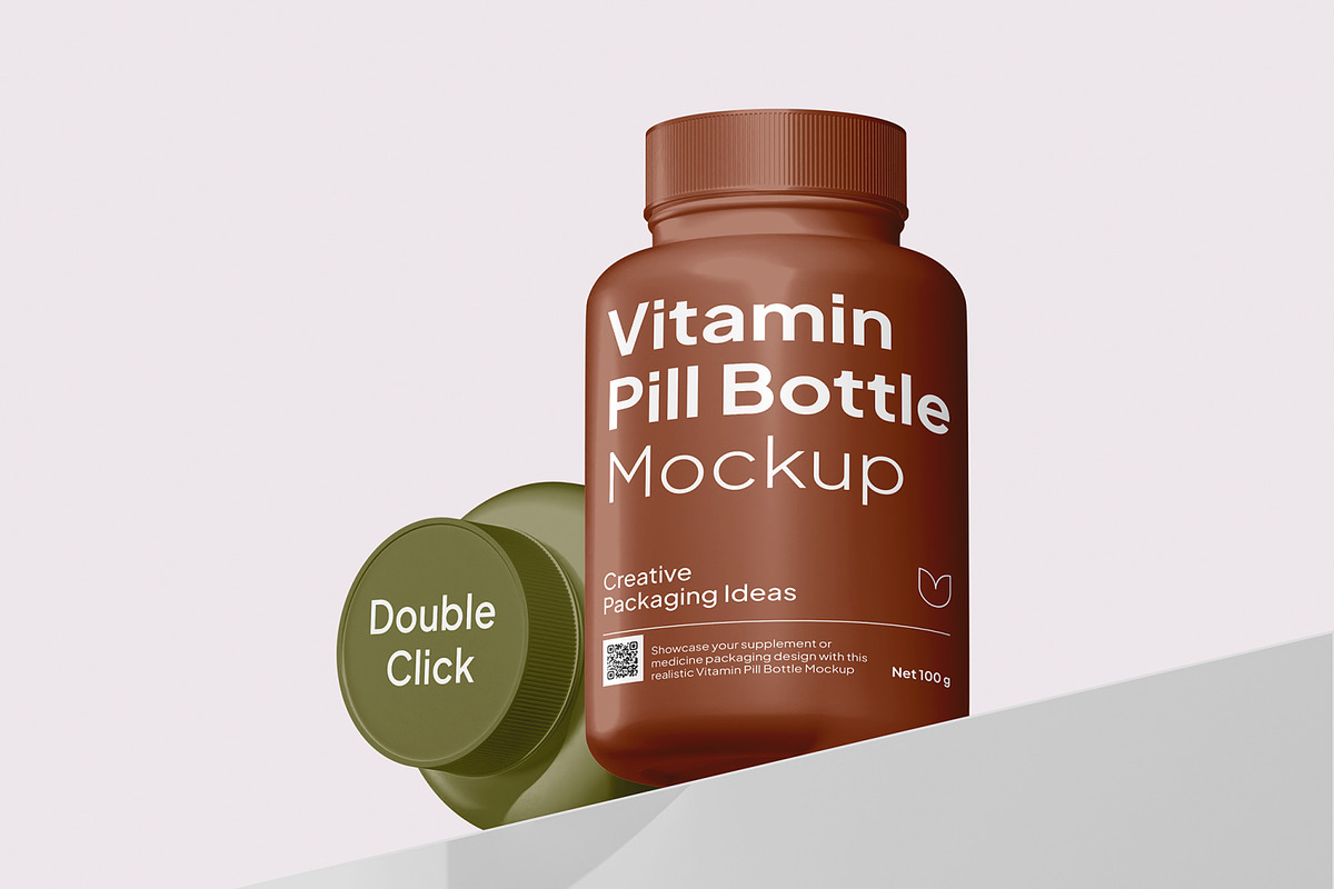 Vitamin Pill Bottle Mockup, a Packaging Mockup by Unerispace (Photo 4 of 5)