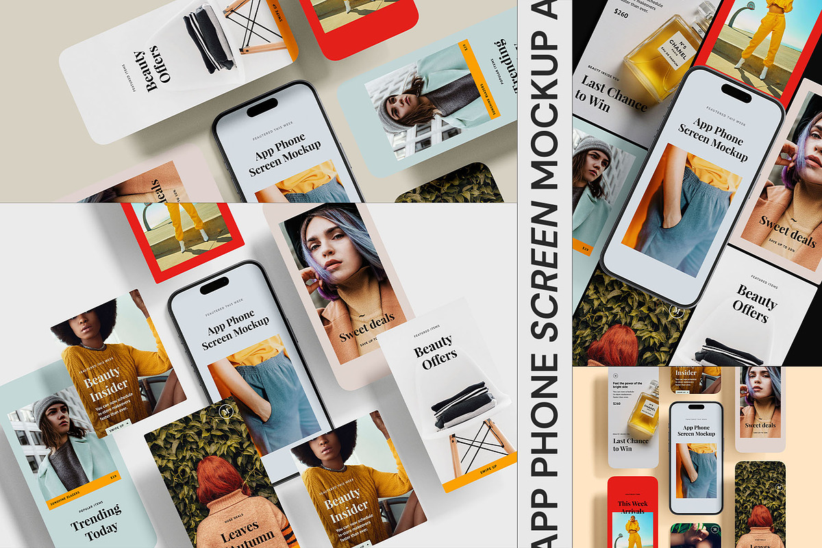 App Phone Screen Mockup Scene, an iPhone Mockup by Cutna Studio (Photo 1 of 12)