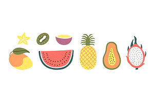 Tropical fruit illustration isolated, a Food Illustration by sceptical cactus