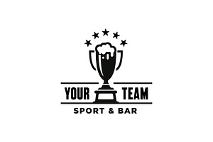 Trophy With Cocktail Beer logo, a Branding & Logo Template by funpixel